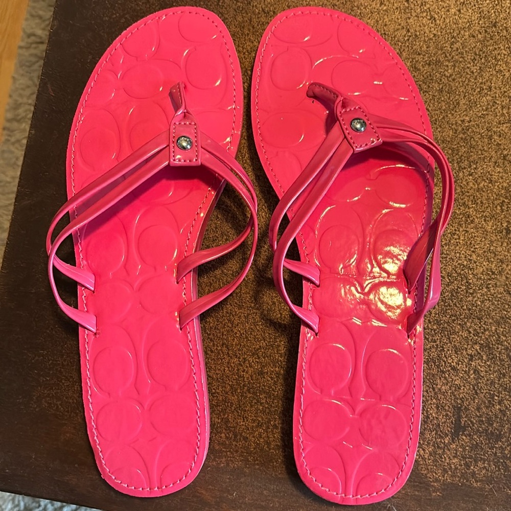 Coach Hot Pink Flip flops.